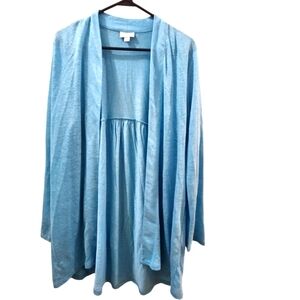 J. Jill Love Linen Womens Open Front Cardigan Size M Flowy Lightweight Beachy